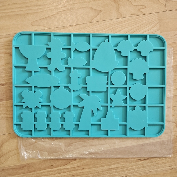 PAMPERED CHEF silicone SUMMER COOKIE MOLD teal 100183 NEW - Picture 4 of 8